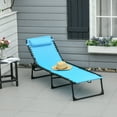 thumbnail image 1 of Outsunny Chaise Lounge Pool Chair, Folding, Reclining, Blue, 1 of 10