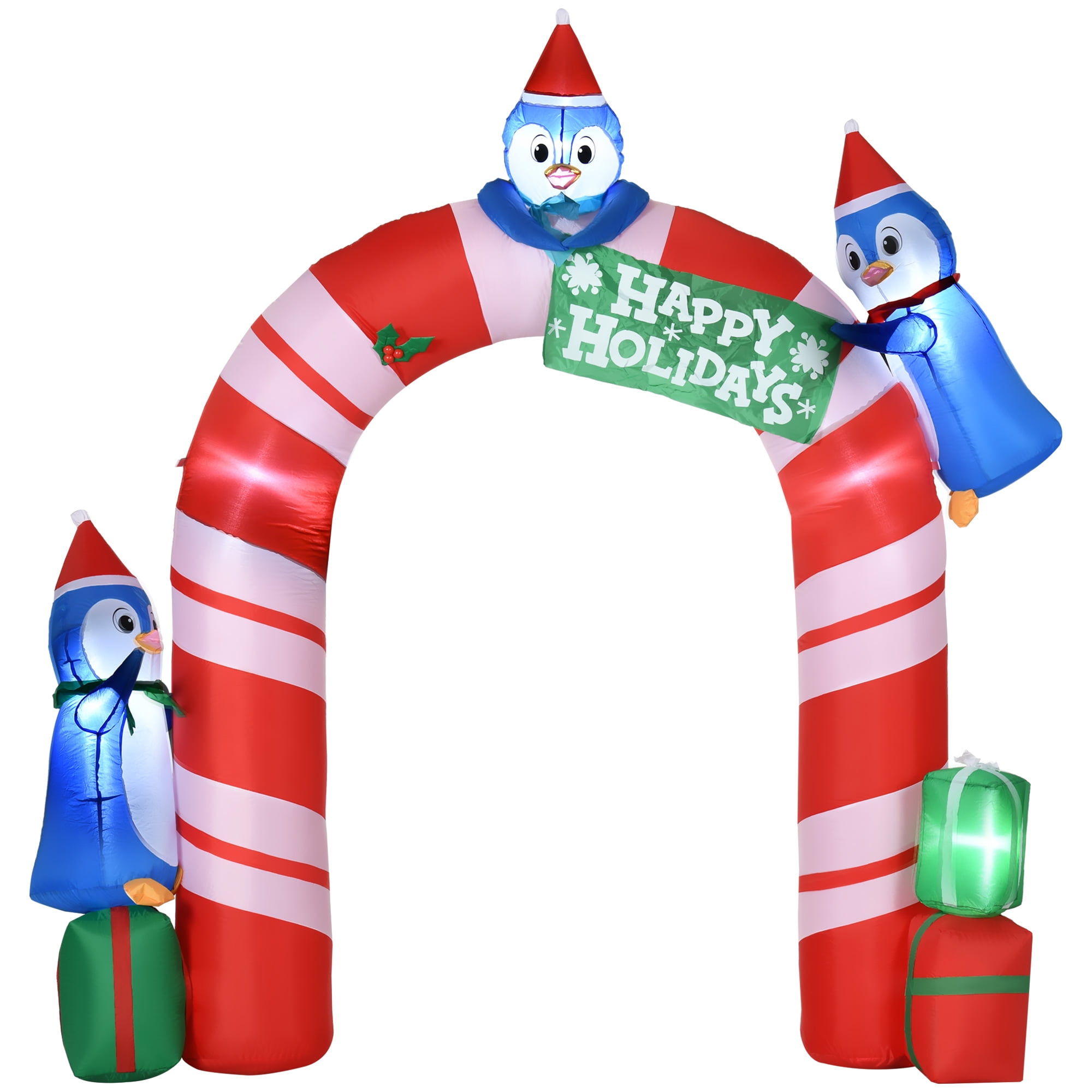 Outsunny Christmas Inflatable Archway with LED Lights for Garden Indoor