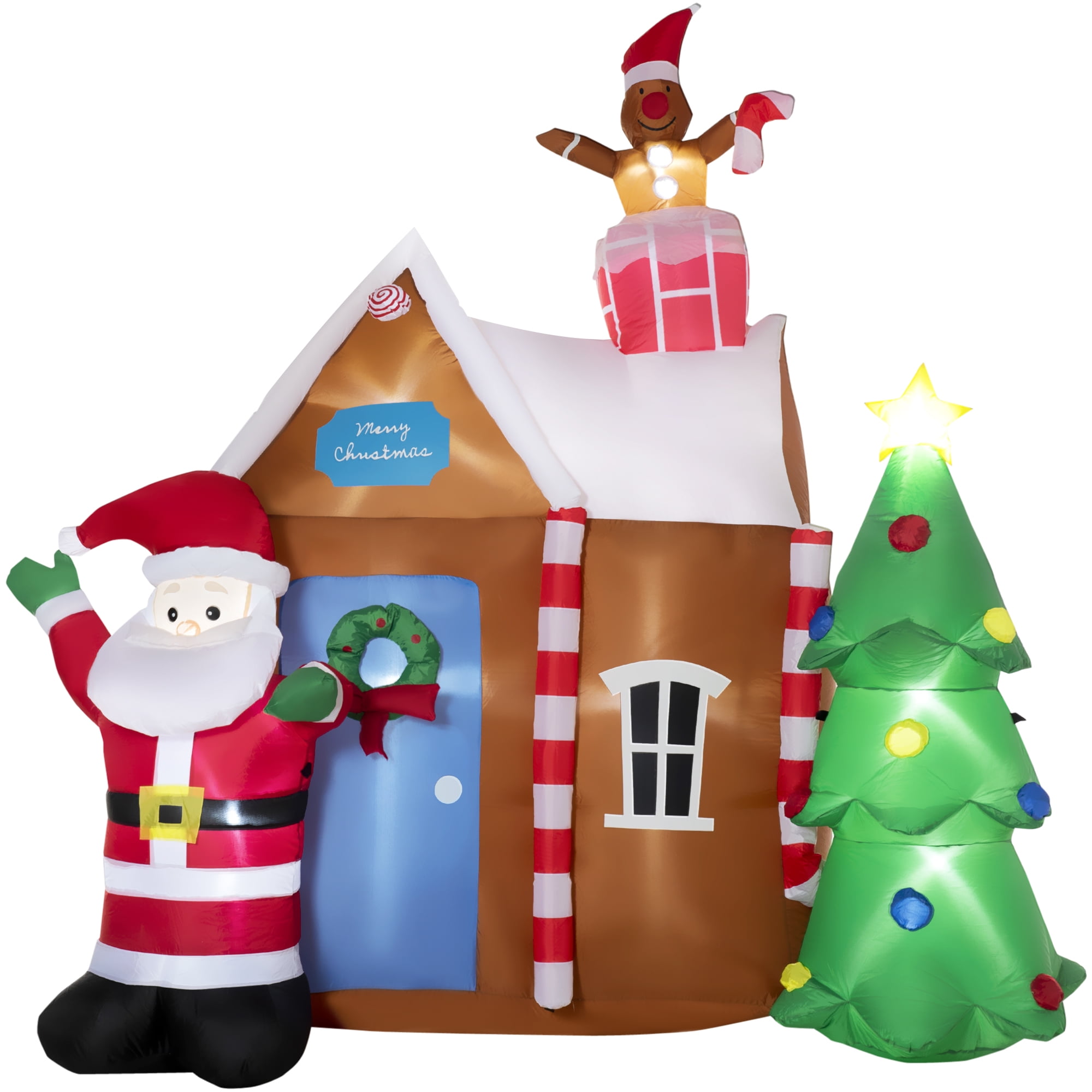 Outsunny Christmas Inflatable Decoration with LED Lights for Garden ...