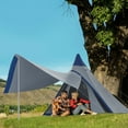thumbnail image 1 of Outsunny Easy Set-Up Camping Tent with Porch, Floor and Carry Bag, for 2-3 Person Backpacking Camping Hiking, Blue, 1 of 9