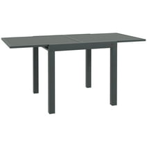 Outsunny Extendable Patio Dining Table for 4-6, Outdoor Dining Table, Gray