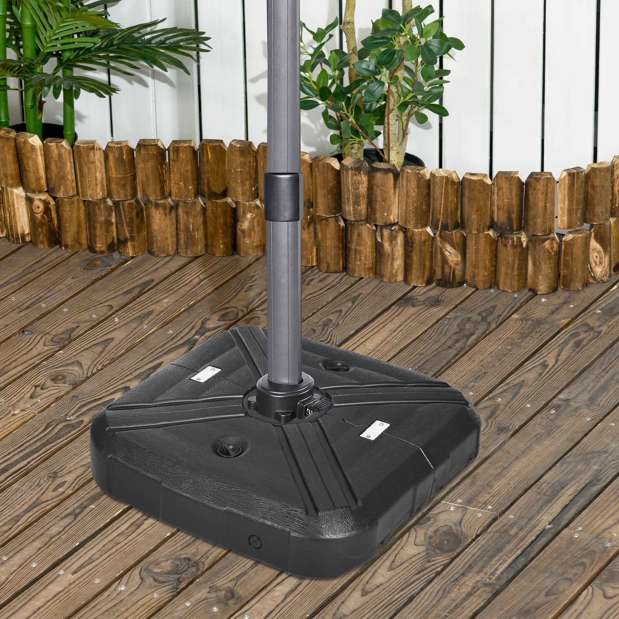 Outsunny Heavy Duty Patio Outdoor Offset Umbrella Base Stand with ...
