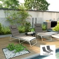 thumbnail image 1 of Outsunny Foldable Lounge Chair Cushion Set of 2, UPF50+ 230gsm Olefin and 25D High-Density Foam, Chaise Lounge Cushion Set, 80" x 26", Charcoal Gray, 1 of 9