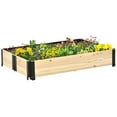 thumbnail image 1 of Outdoor Patio Furniture Sets Outsunny Foldable Raised Garden Bed, Wooded Elevated Ground Planter Box with Insert Extended Steel Corners, 47 x 31 x 9in, for Vegetables, Flower, Herb,Garden Patio Furni, 1 of 5