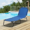 thumbnail image 1 of Outsunny Foldable Reclining Pool & Beach Chair, Blue, 1 of 9