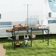thumbnail image 1 of Outsunny Folding Camp Kitchen, Cooking Station with Adjustable Lamp Stand, 1 of 9