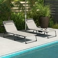 thumbnail image 1 of Outsunny Folding Chaise Lounge Set, Padded Reclining Tanning Chairs, Khaki, 1 of 10