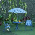 Outsunny Folding Kids Table and Chair Set for Garden, Backyard, Blue