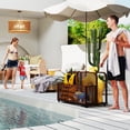 thumbnail image 1 of Outsunny Pool Float Storage with Wheels, Pool Caddy, Brown, 1 of 9