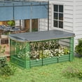 thumbnail image 1 of Outsunny Galvanized Raised Garden Bed with Crop Cage & Shade Cloth, Green, 1 of 9