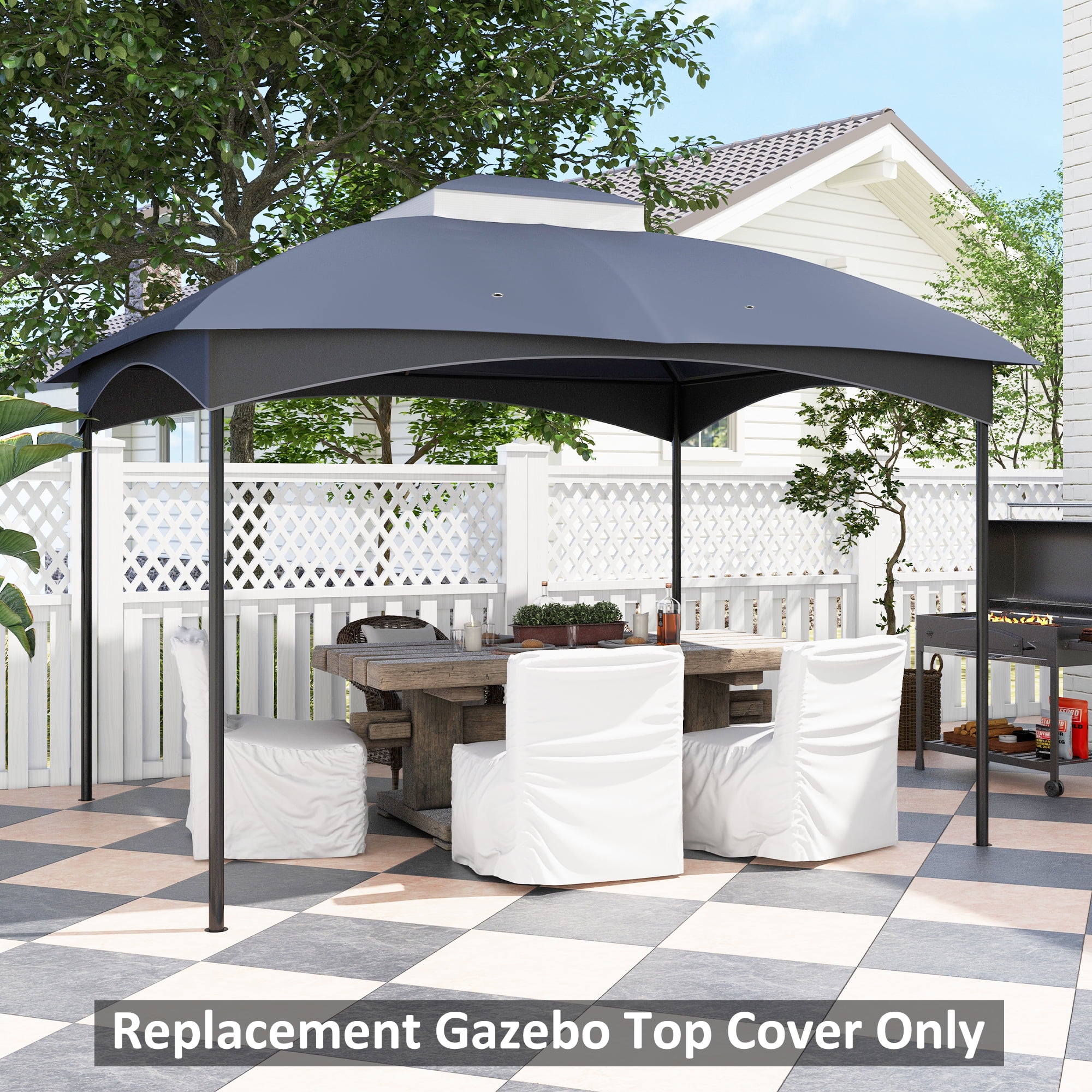 Outsunny Gazebo Canopy Replacement 10 x 12 Dark Blue Walmart