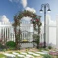 thumbnail image 1 of Outsunny Metal Customizable and Two-Trellis Design Garden Bench Black, 1 of 9