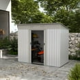 thumbnail image 1 of Outsunny Metal Outdoor Storage Shed with Vents, 7' x 4', Silver, 1 of 10