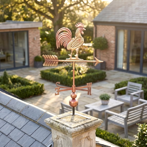 Outsunny Metal Rooster Weathervane, Roof Mount Outdoor Weather Vanes