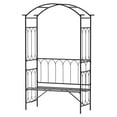 thumbnail image 1 of Outsunny Metal Trellis Arbor Arch for Climbing Plants with Garden Bench,Grow Grapes & Vines,Patio Decor & 2-Person Outdoor Steel Decorative Seating,484 Lbs. Weight Capacity,Black,Black Metal Garden, 1 of 10