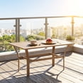 thumbnail image 1 of Outsunny Outdoor Coffee Table, All-Weather Rectangle Patio Coffee Table with Slatted Tabletop for Outside, Patio, Brown, 1 of 9