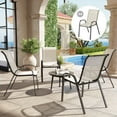 thumbnail image 1 of Outsunny Outdoor Dining Chairs Set of 4, Stackable Outdoor Patio Chairs with High Back, Breathable Mesh Seat for Garden Lawn Backyard, Beige, 1 of 9