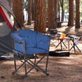thumbnail image 1 of Outsunny Outdoor Director Chair, Folding Camping Chair with Thick Padded, Side Table and Heavy Duty Frame for Camping, Picnic, Beach, Hiking, Blue, 1 of 9
