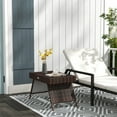 thumbnail image 1 of Outsunny Outdoor PE Wicker Side Table, Foldable Patio Wicker End Table, Metal Frame, Hand Woven PE Rattan, Coffee Table, Brown, 1 of 9