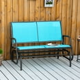 thumbnail image 1 of Outsunny Outdoor Glider Bench 2-Person Swing Rocking for Chair Porch Blue, 1 of 10