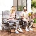 thumbnail image 1 of Outsunny 2-Person Outdoor Glider Bench w/ Center Table, Steel Frame for Backyard Garden Porch, Gray, 1 of 9