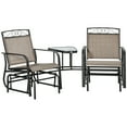 Outsunny Outdoor Glider Chairs with Coffee Table, Patio 2Seat Rocking