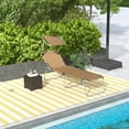 thumbnail image 1 of Outsunny Outdoor Lounge Chair, Adjustable Folding Chaise Lounge, Tanning Chair with Sun Shade for Beach, Camping, Hiking, Backyard, Tan, 1 of 9
