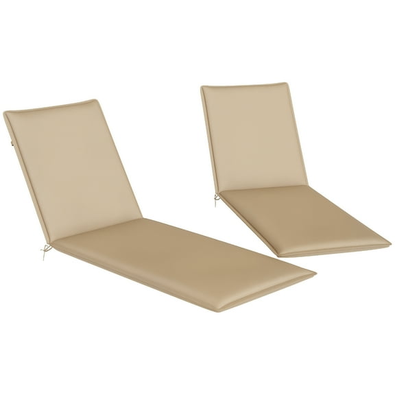 Outsunny Outdoor Lounge Chair Cushion Set of 2, Foldable Patio Chaise Lounge Cushion Set, 76" x 23", Beige
