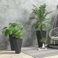 thumbnail image 1 of Outsunny Outdoor Planters Set of 3 with Drainage Holes, Flower Pots, Black, 1 of 9