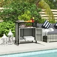 thumbnail image 1 of Outsunny Outdoor Pool Towel Storage Cabinet Organizer, PE Rattan Pool Valet, Gray, 1 of 9