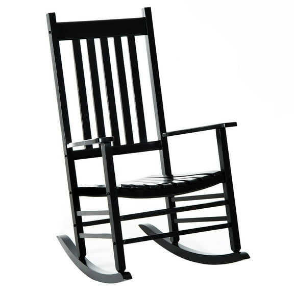 Outsunny Outdoor Rocking Chair, Patio Wooden Rocking Chair with Smooth Armrests