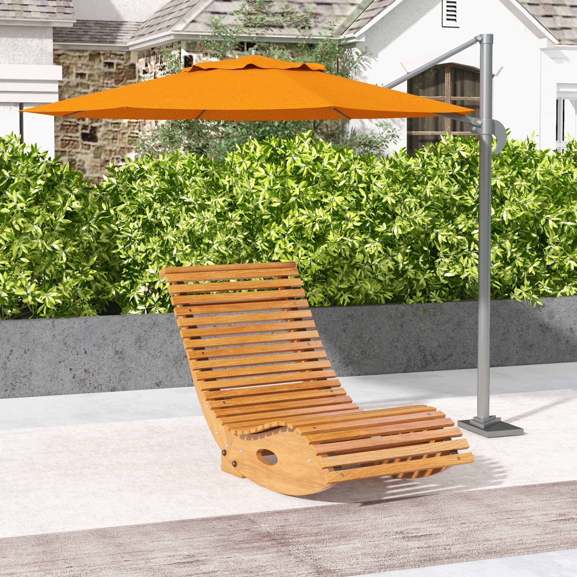 Slotted Rocking Chair Outsunny Slatted Seat Outdoor Rocking Chair, Wooden Rocking Chair ...