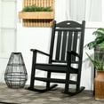thumbnail image 1 of Outsunny Outdoor Rocking Chairs Rustic Slatted HDPE Waterproof, Black, 1 of 9