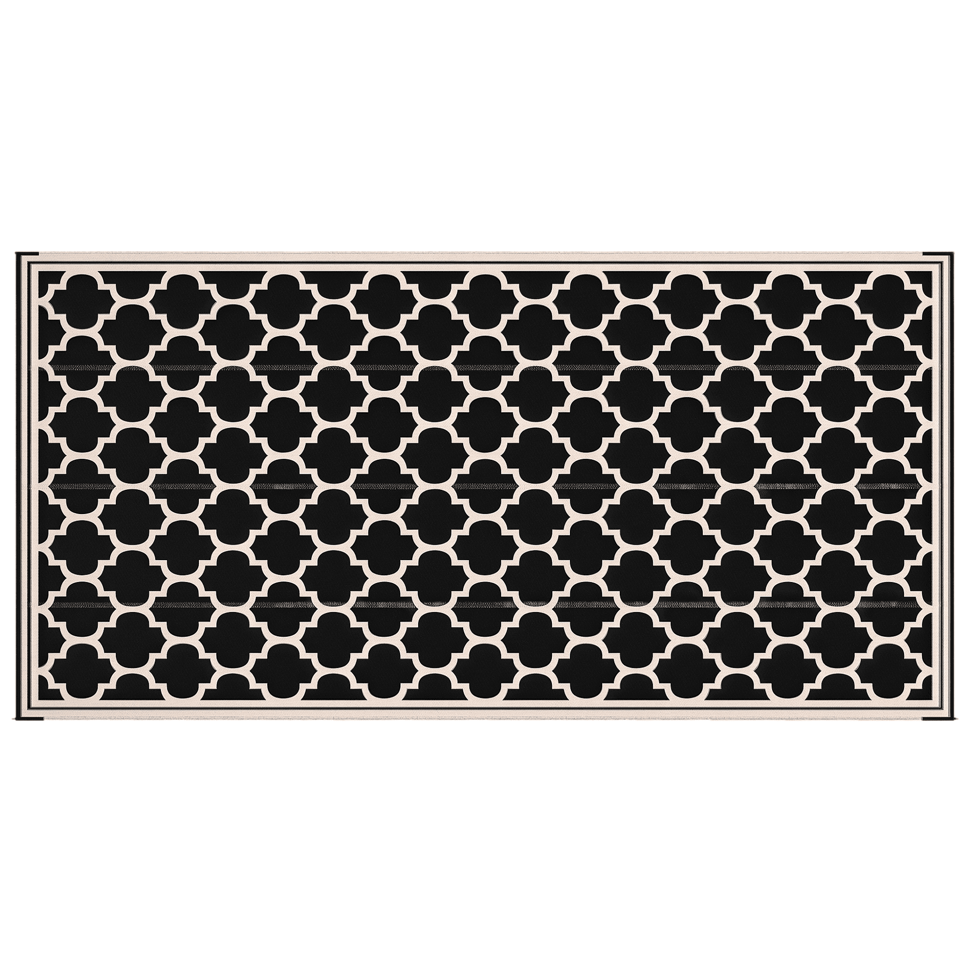 Outsunny Outdoor Rug, 9' x 18' Plastic Rug, Black & Beige
