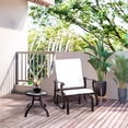 thumbnail image 1 of Outsunny Outdoor Swing Glider Chair, Patio Mesh Rocking Chair with Steel Frame for Backyard, Garden, and Porch, White, 1 of 9