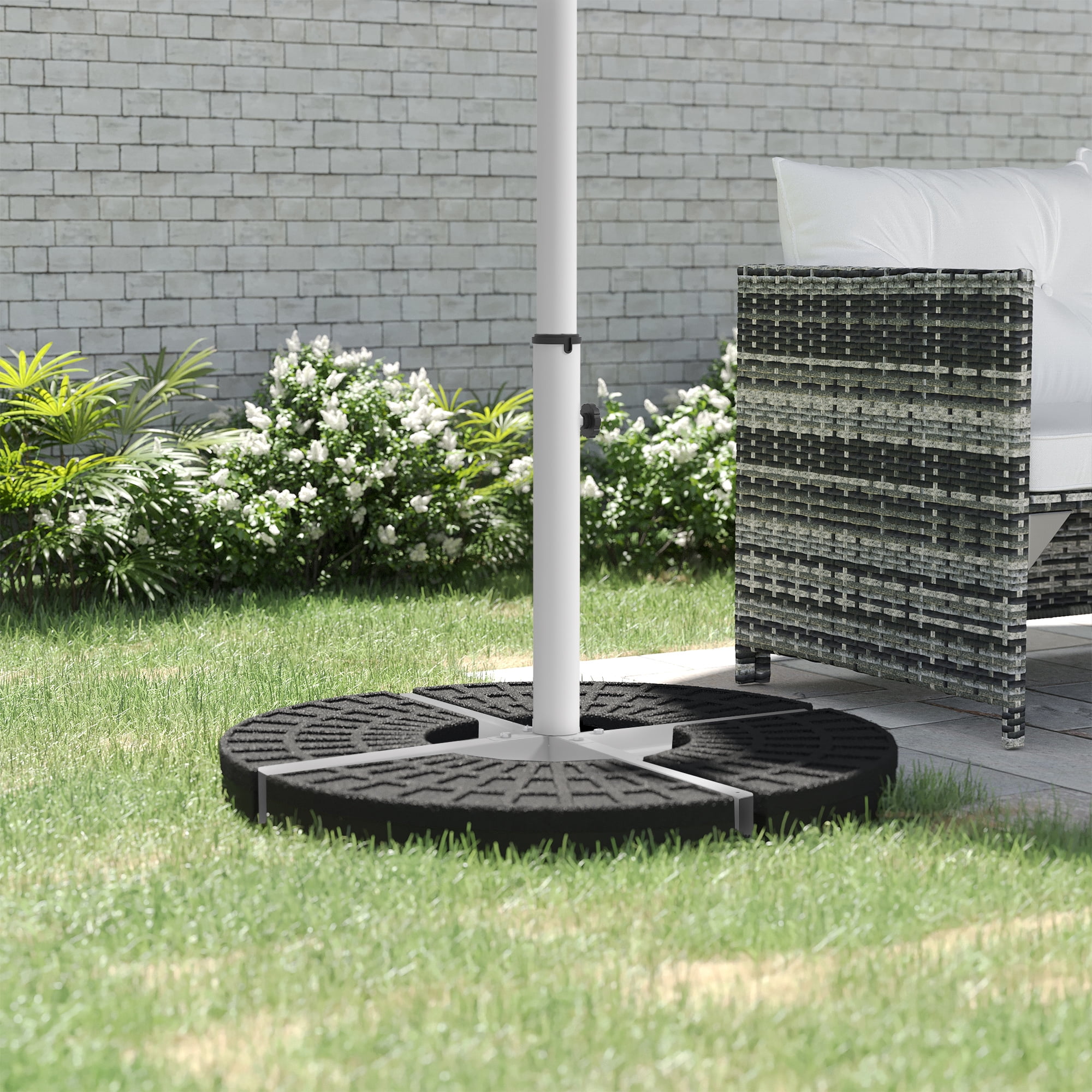 Cantilever Umbrella Base Outsunny 4PCs Parasol Bases, Patio