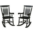 Outsunny Outdoor Wood Rocking Chairs Set of 2, 350 lbs. Porch Rockers