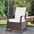 thumbnail image 1 of Outsunny PE Rattan Rocking Recliner with Footrest, Beige, 1 of 9