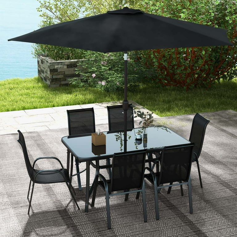 Outsunny Outdoor Dining Furniture: Patio Table Chairs Set for
