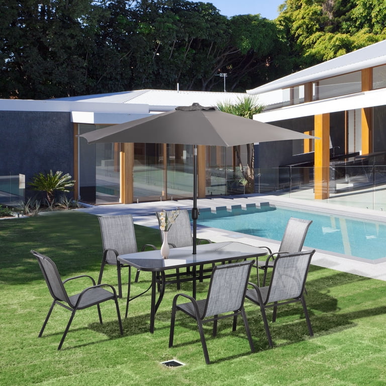 costco patio umbrella tilt SunVilla 10' Auto-Tilt Market Umbrella