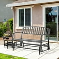 thumbnail image 1 of Outsunny Patio Glider Bench Outdoor Swing Rocking Chair Loveseat with Power Coated Steel Frame, Black, 1 of 9