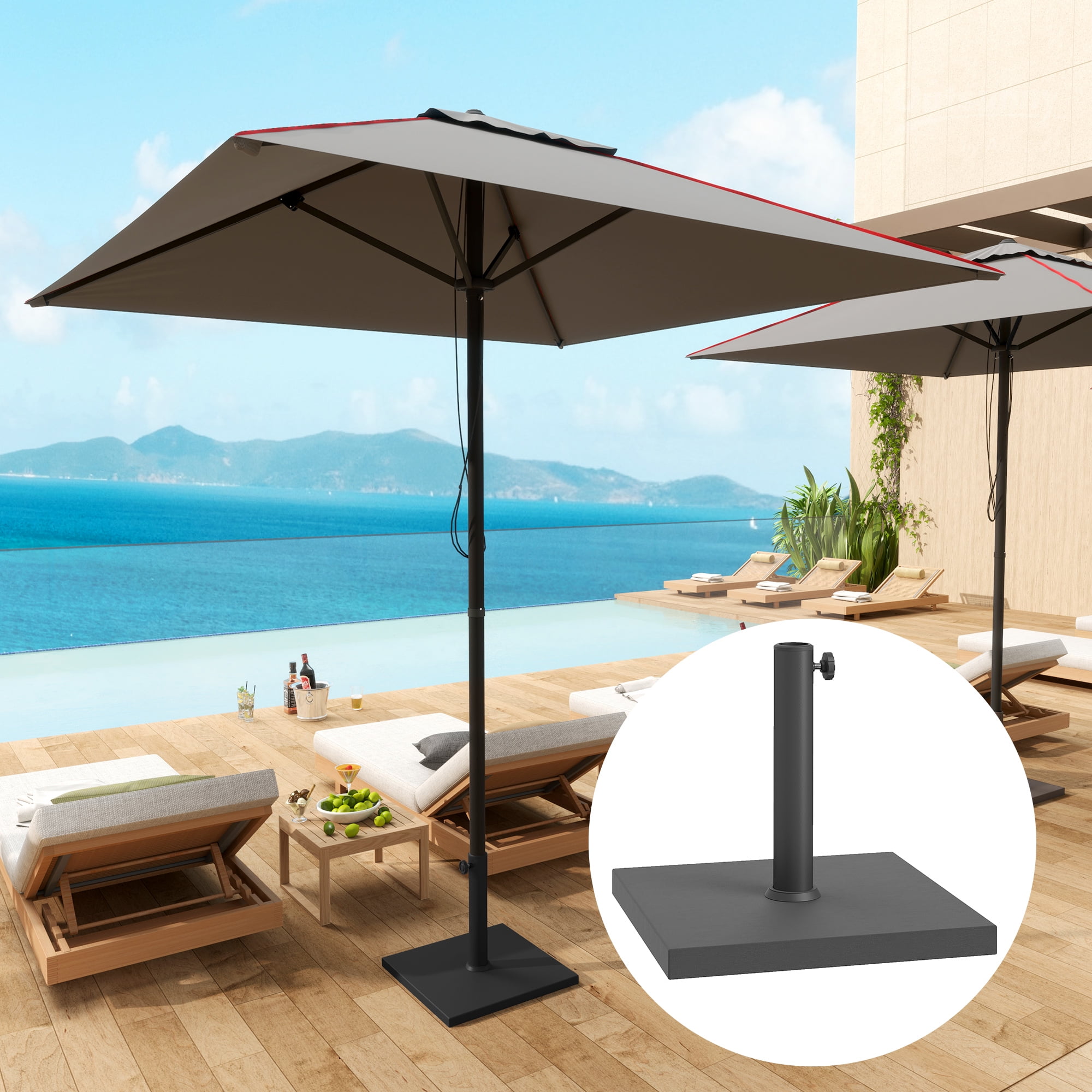 5 piece patio dining set with umbrella Outsunny 8-Piece Patio Dining Set with 9 Ft Umbrella, Mixed Brown
