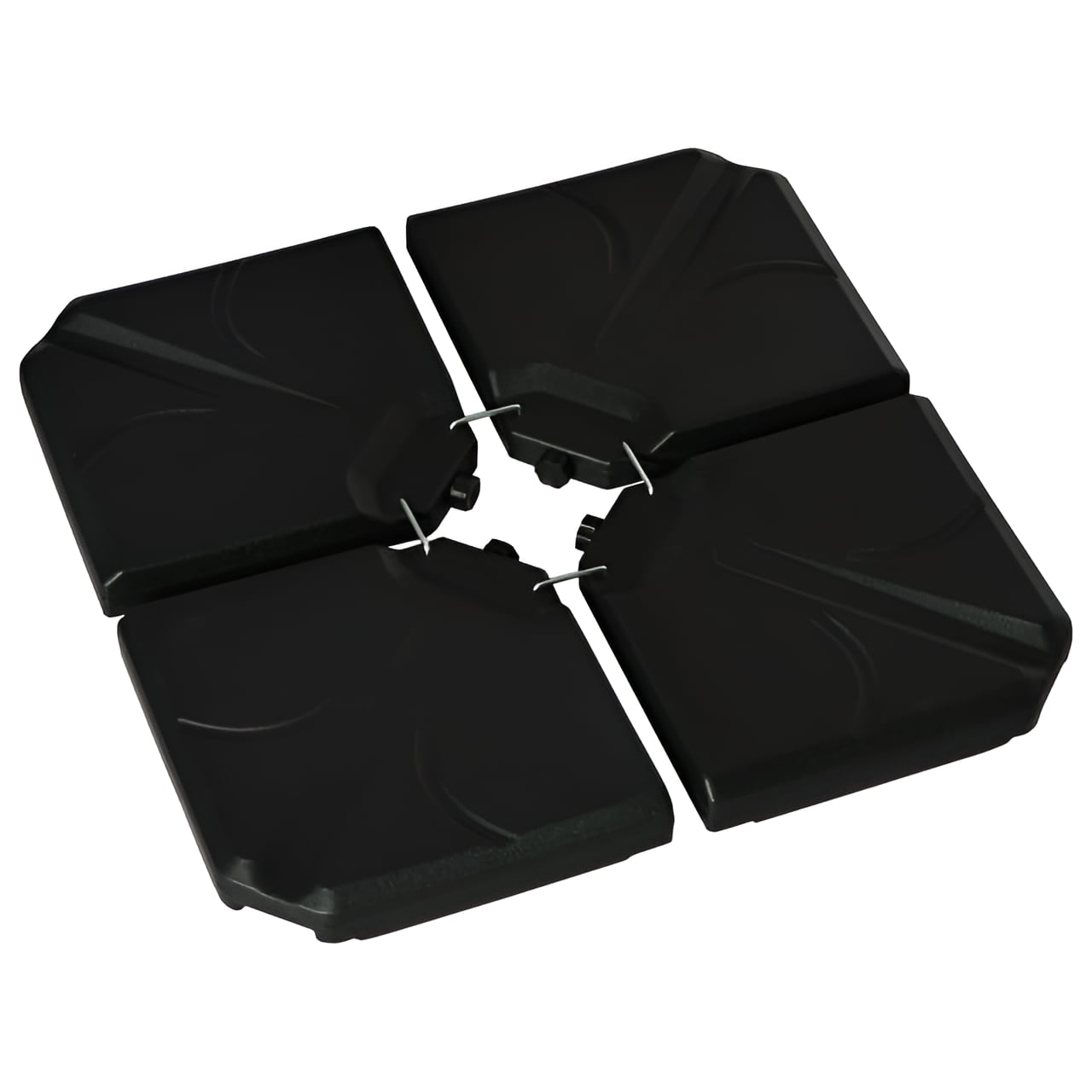 Outsunny Patio Umbrella Base, 4 Pieces Outdoor Umbrella Weights, Black