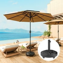 Outsunny Patio Umbrella Base, 46 lbs Umbrella Base with Wheels, Outdoor Umbrella Stand for 1.3"/1.5"/1.9" Poles for Outdoor, Lawn, Poolside, Black
