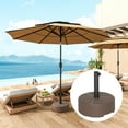thumbnail image 1 of Outsunny Patio Umbrella Base Holder, Outdoor Umbrella Stand Base, Filled Up to 44lbs with Stand or 40lbs with Water for Garden, Poolside, Brown, 1 of 9