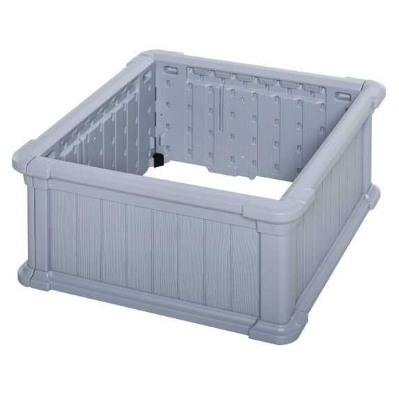 Outsunny 24'' x 24'' x 12'' Raise Garden Bed, Planter Box, Above Ground Garden for Flowers, Herb, Vegetables with Easy Assembly, gray