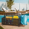 Outsunny Pool Float Storage with Wheels, Pool Caddy, Mixed Brown