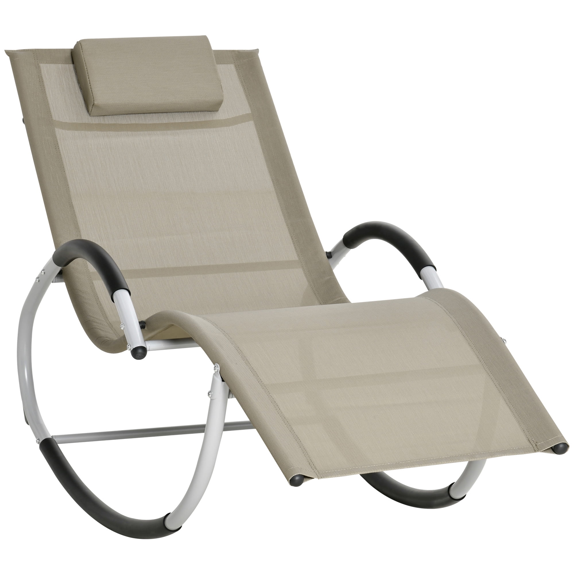 Outsunny Pool Lounge Outdoor Rocking Chair Pillow Sand Walmart