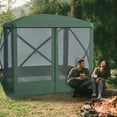 thumbnail image 1 of Outsunny Pop Up Camping Canopy Gazebo Screen Shelter Tent with Single Person Easy Set-Up, Ventilating Mesh, Portable Carry Bag for Outdoor Camping Party Event, 7x7FT, Green, 1 of 9