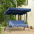 thumbnail image 1 of Outsunny Porch Swing with Canopy, 3-Person Patio Swing Chair, Dark Blue, 1 of 9